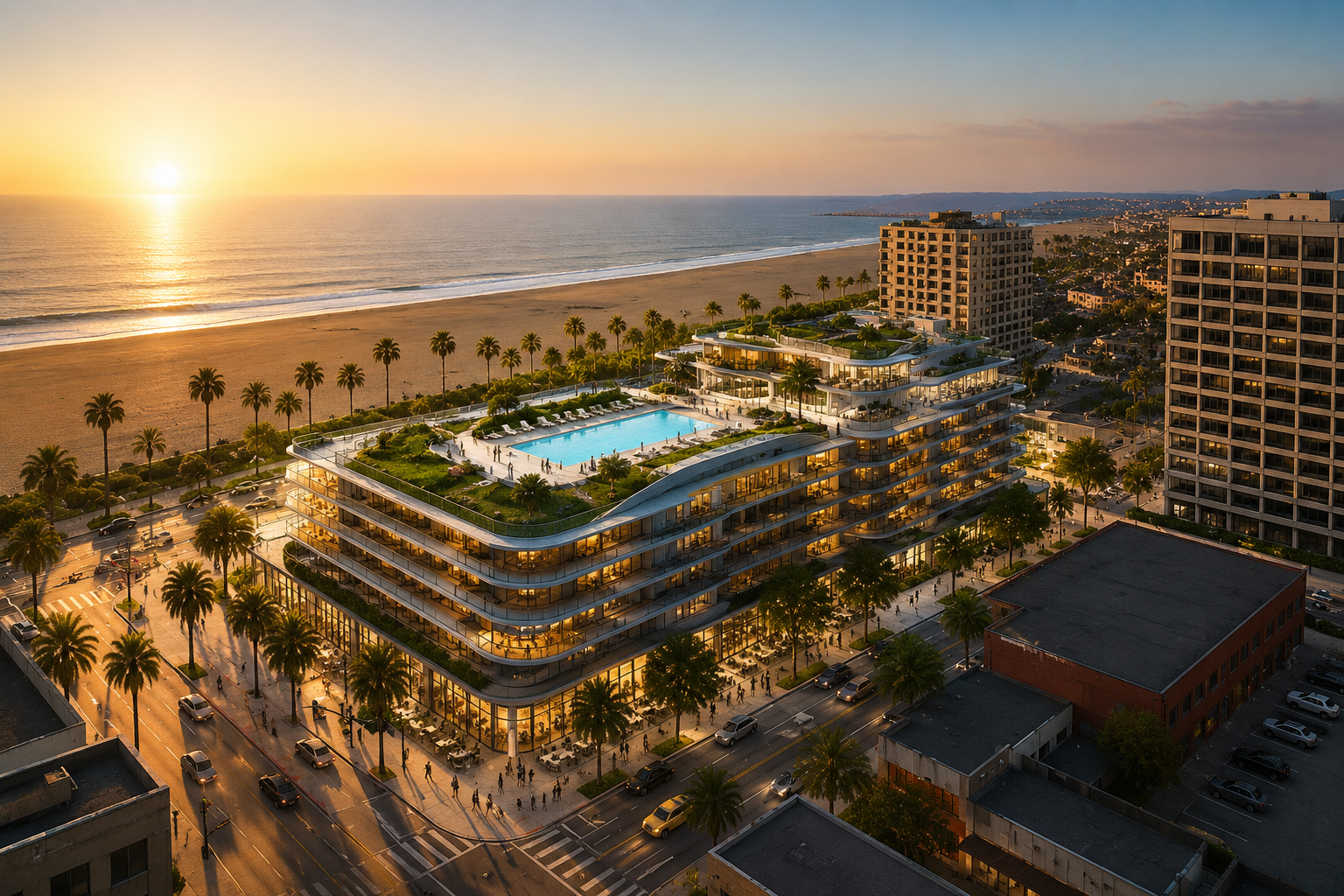 Los Angeles coastal development aerial